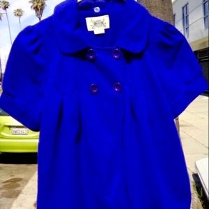 Blue Eyes Blue Jacket  Size S . Beautiful Cover shoulder coat . Vintage style.